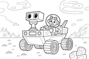 Space Rover – Space Rover Trails coloring page