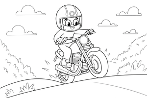 Motorcycle going up a hill – Motorcycle Sport Stunts coloring page