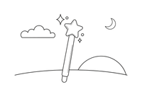 A magic wand with a big star on top – Enchanted Magic Item coloring page