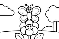 Peony a butterfly landing on a flower – Peony Flower Display coloring page