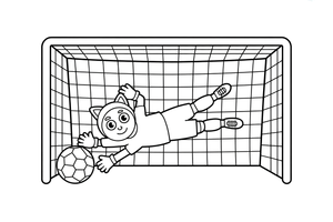A goalkeeper diving to catch the ball – Energetic Soccer Player coloring page
