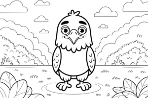 Sad-eyed Eagle – Eagle Emotions coloring page