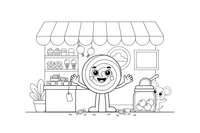 Kawaii Cute a jolly lollipop with a cute face – Kawaii Cute Food coloring page