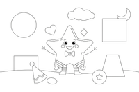 A star with a cheerful face – Classic Shape Shapes coloring page