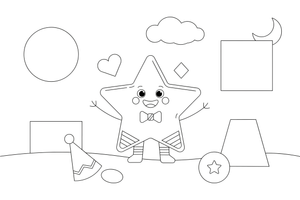 A star with a cheerful face – Classic Shape Shapes coloring page