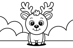 Christmas Tree baby reindeer – Christmas Winter Decorations coloring page