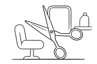 One big pair of hairdresser's scissors, close up – Hair Salon coloring page