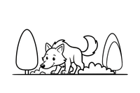 A wolf sniffing the ground – Wild Wolf Pack coloring page