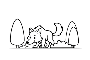 A wolf sniffing the ground – Wild Wolf Pack coloring page