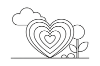 A heart with a swirly pattern – Classic Symbols coloring page