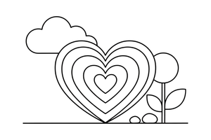 A heart with a swirly pattern – Classic Symbols coloring page