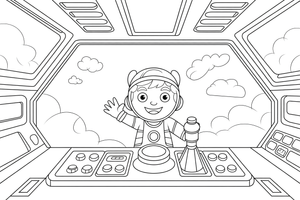 Rocket Control Panel – Rocket Air Adventure coloring page