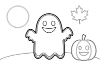 Halloween Ghost – Halloween Autumn Characters coloring page