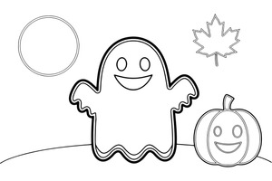 Halloween Ghost – Halloween Autumn Characters coloring page