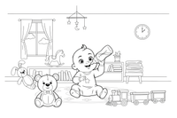 A baby drinking from a bottle – Baby coloring page