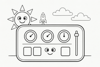 Rocket Control Panel – Rocket Air Adventure coloring page