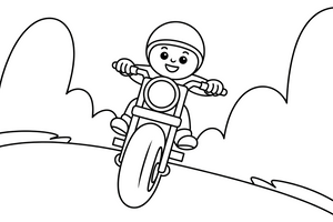 Motorcycle going up a hill – Motorcycle Sport Stunts coloring page