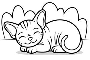 Sleeping Sphynx – Sphynx Kittens coloring page