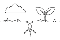 A cutaway of the ground showing a seed underground with roots starting to grow – Complete Plant Life Cycle coloring page