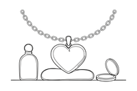 A pretty necklace with a heart pendant – Elegant Beauty & Accessories coloring page