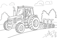 Tractor with Plow – Farm Tractors coloring page