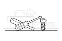 A screwdriver and a screw – Builder's Tools coloring page