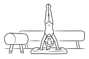 A gymnast doing a handstand – Gymnastics Gymnastics coloring page