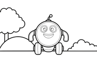 A round little robot on wheels – Dynamic Robot Robot coloring page