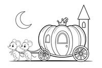 One big pumpkin carriage up close, filling the page – Charming Cinderella Story coloring page