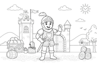 Knight standing proudly – Knight Knight Campaign coloring page