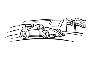 A Formula 1 car speeding around the track – Sport Sport Cars coloring page