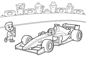 Formula 1 Pit Stop – Formula 1 Speed coloring page