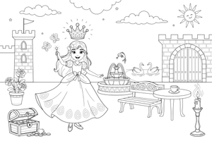 Princesses sparkling crown – Princesses in Royal Moments coloring page