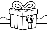 Candy cane wrapped gift with a bow – Christmas Winter Treats coloring page