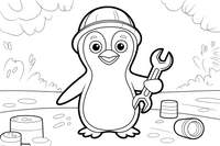 Penguin with a wrench – Penguin Fix-It Crew coloring page