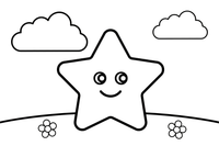 A star with a cheerful face – Classic Shape Shapes coloring page