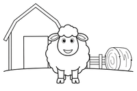 A sheep in the farmyard – Sheep coloring page