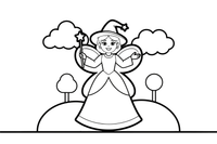 Fairy Godmother flying – Fairy Godmother Fairy Scenes coloring page