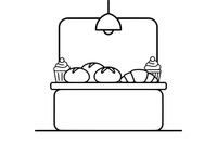 Bakery Display – Cozy Bakery Place coloring page