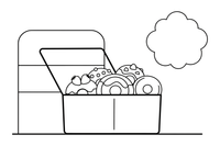 An open box full of different donuts – Glazed Donut Sweets coloring page