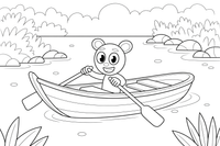 A rowboat with two oars – Water Watercraft coloring page