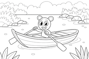 A rowboat with two oars – Water Watercraft coloring page