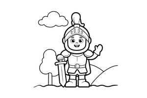 Knight standing proudly – Knight Knight Campaign coloring page