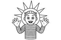 A mime with a striped shirt pretending to push an invisible wall – Creative Artist Performer coloring page