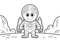 Martian with Jetpack – Martian Explorers coloring page