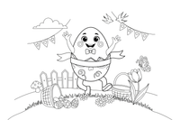A chocolate egg with a ribbon – Easter Bunny and Eggs coloring page