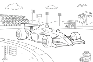 A Formula 1 car speeding around the track – Sport Sport Cars coloring page