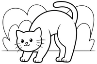 Bengal cat arching its back – Bengal Cat coloring page