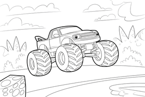 Monster Truck turning around – Monster Truck Sport Race Series coloring page