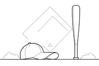 A baseball cap and a bat – Baseball Baseball coloring page